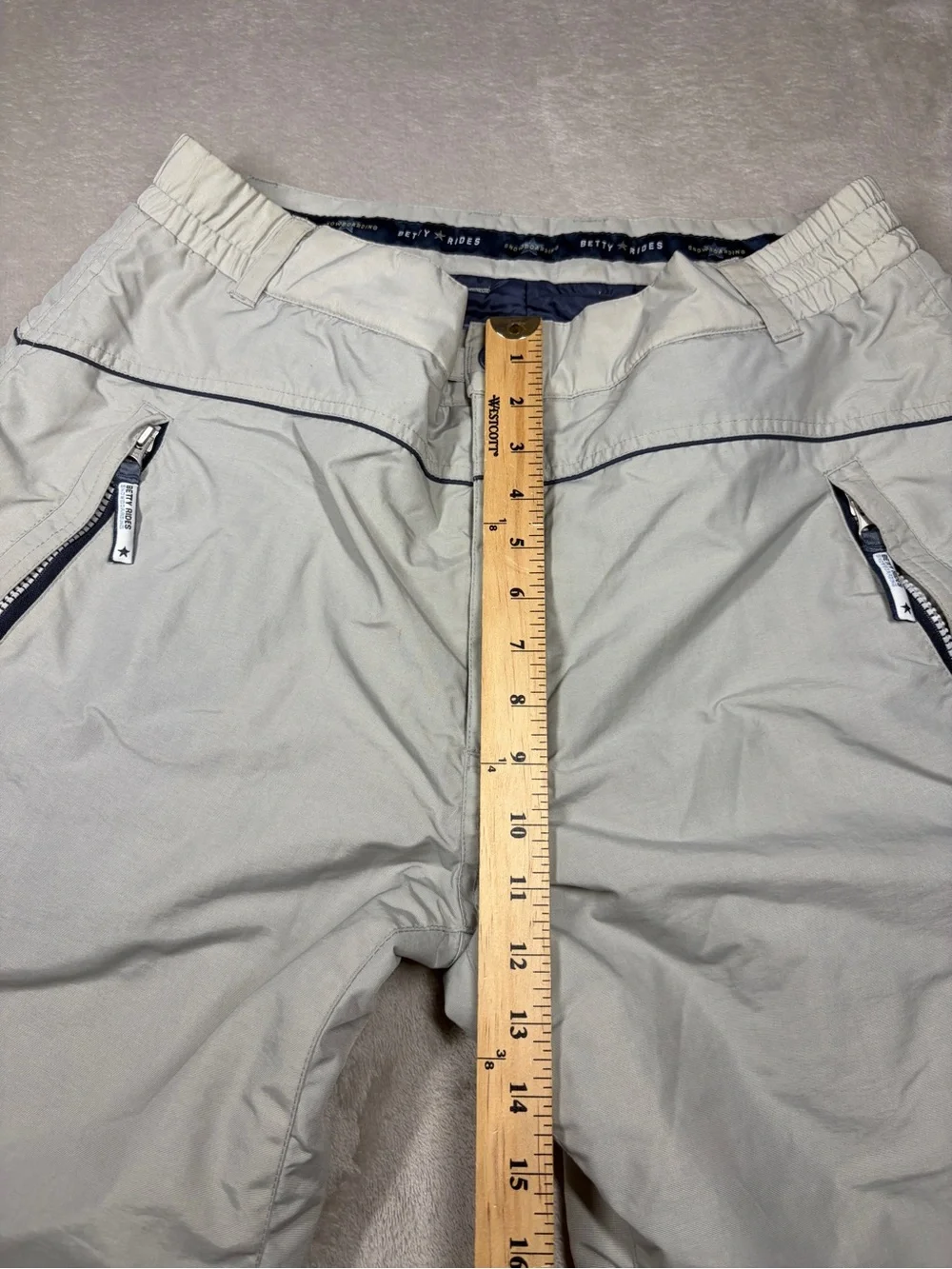 Betty Rides Cream Snowboarding Insulated Snow Winter Pants Size Large